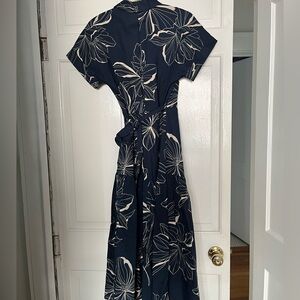 Hutch Navy and Cream Floral Midi Dress